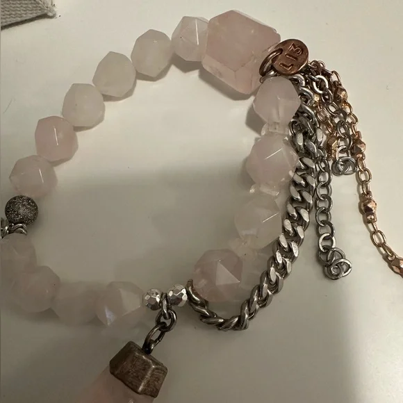 LOVE THIRTEEN ROSE QUARTZ CRYSTAL BRACELET - Picture 4 of 7